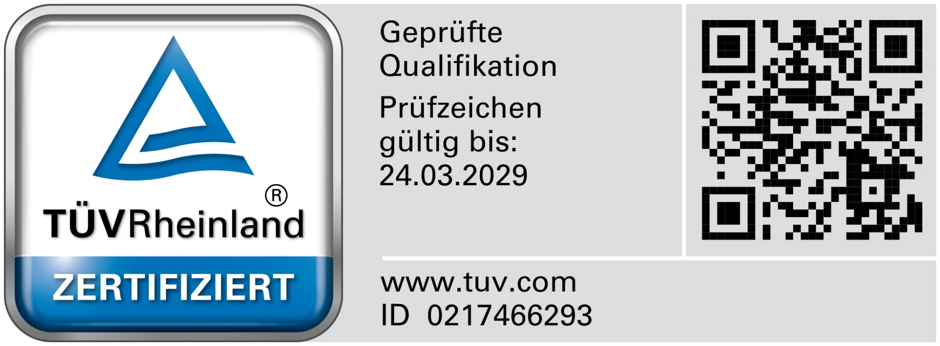 TÜV Rheinland – geprüfte Qualifikation